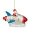 4.5" Santa In A Silver Rocket Ship Glass Christmas Ornament